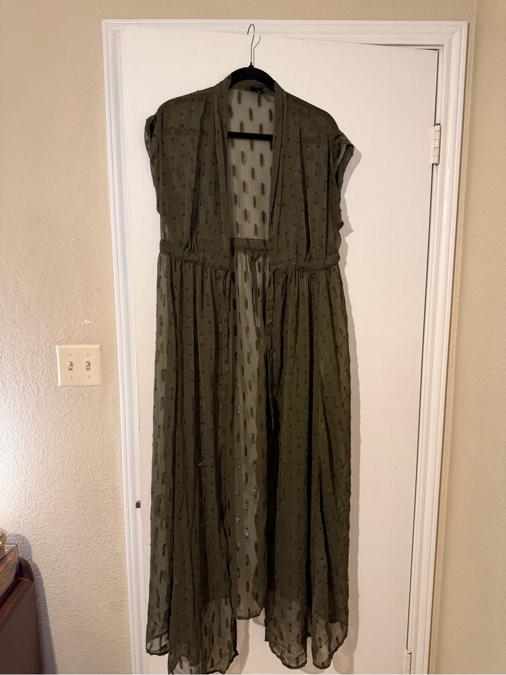 Olive Green Sheer Duster